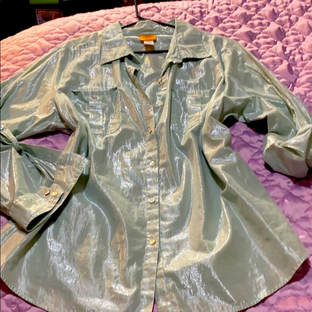Silver Metallic Top